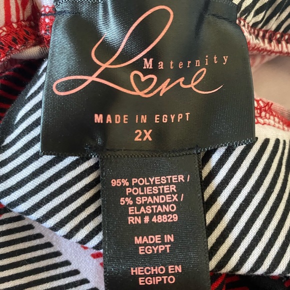 Love Maternity 2 piece pajama size:2x long sleeve red,black & white - Picture 13 of 17